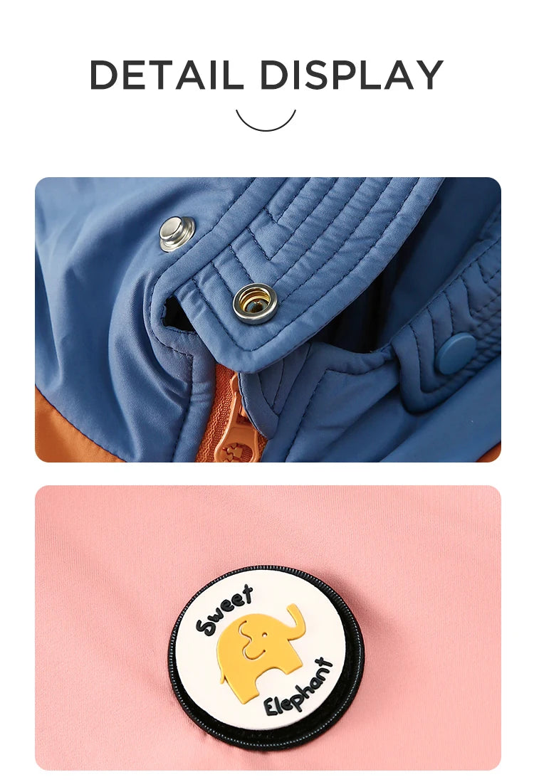 Amila Baby Down Jacket 2024 Winter New Boys Girls Fashion Patchwork Hooded Warm Overcoat Three in One with Pockets Kids Clothing