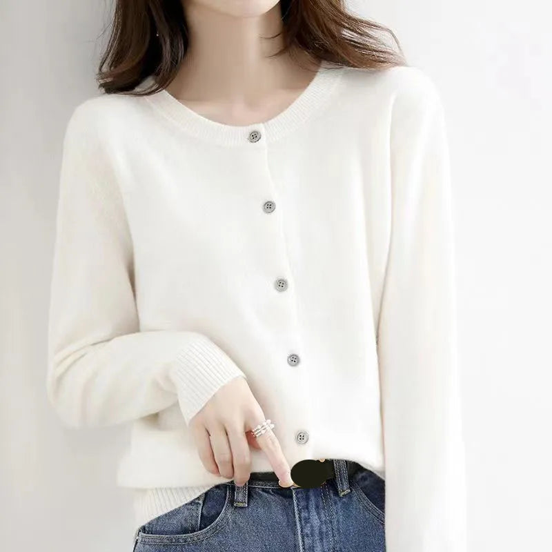 Korean Single Breasted Cardigans Sweater Women Autumn Winter .