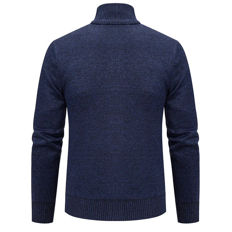 Men's Knitted Cardigan Jacket Autumn Winter Plush Sweater Men's.