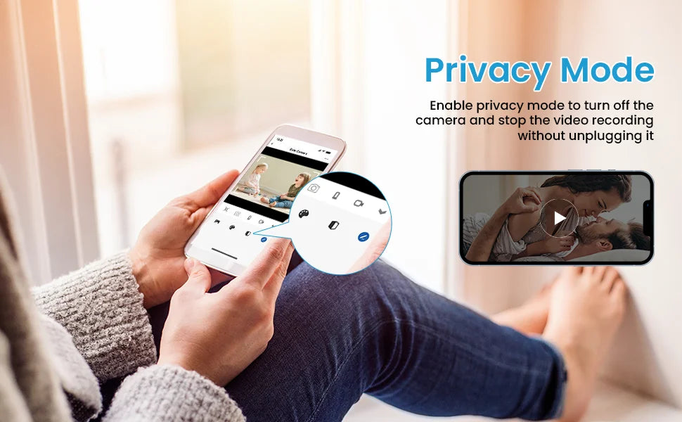 AMOROM 2K Indoor Camera 5/2.4G Wi-Fi Home Night Vision Security Camera.