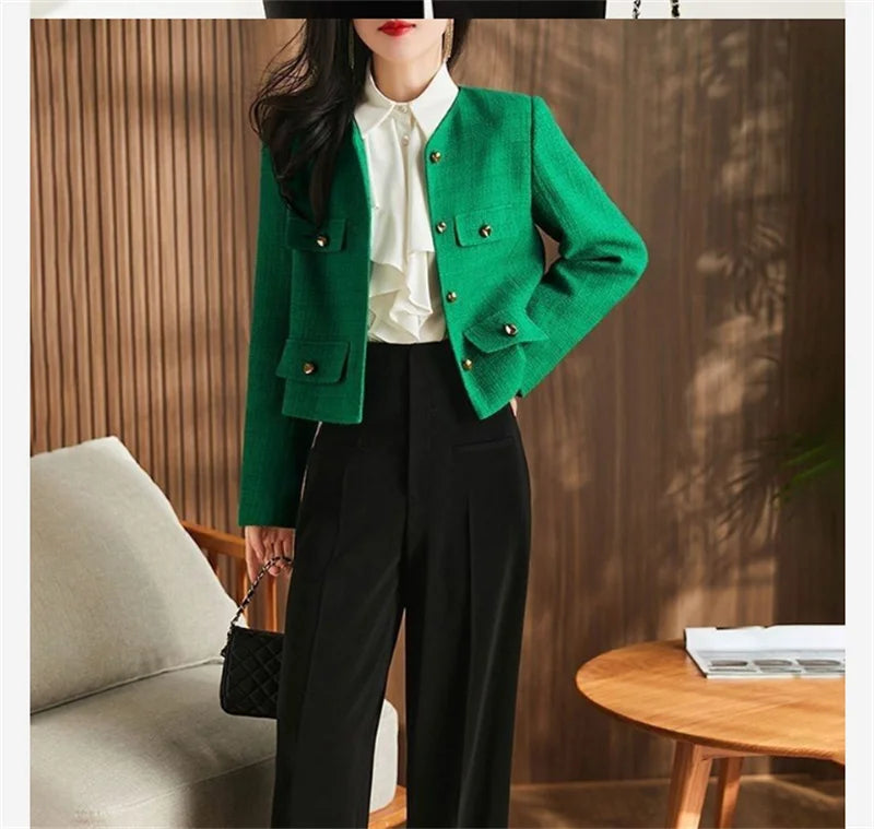 New Suit Female Coat Spring Autumn Fashion Korean Long Sleeve Slim Blazers.
