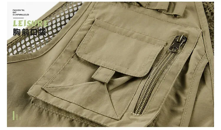 14 Pockets Summer New Men US Tactical Hiking Fishing Vest Mens.