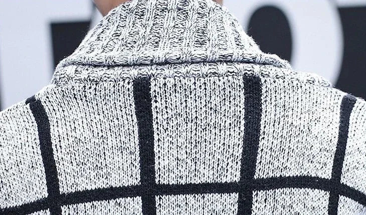 Man Clothes Cardigan Knitted Sweaters for Men No Hoodie Patchwork.