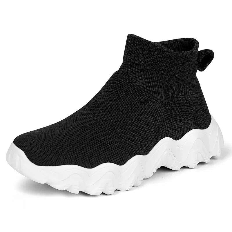 Kids Shoes Boys Sneakers Fashion Knit High Top Shoes .