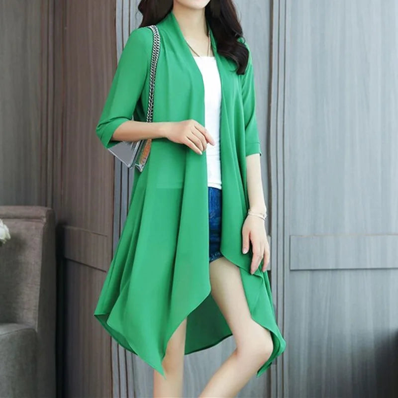 Summer Sun Protection Clothing Women Chiffon Cardigan .