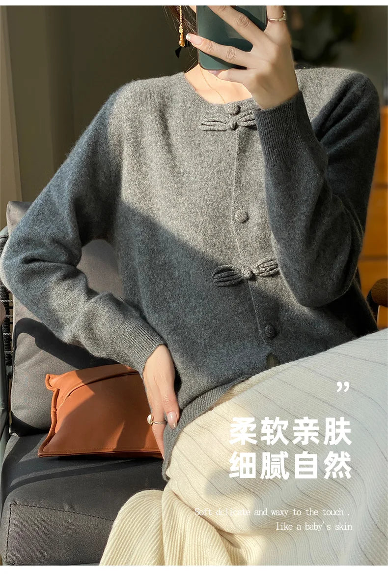 Women New Fashion Autumn Winter 100% Merino Wool Sweater .