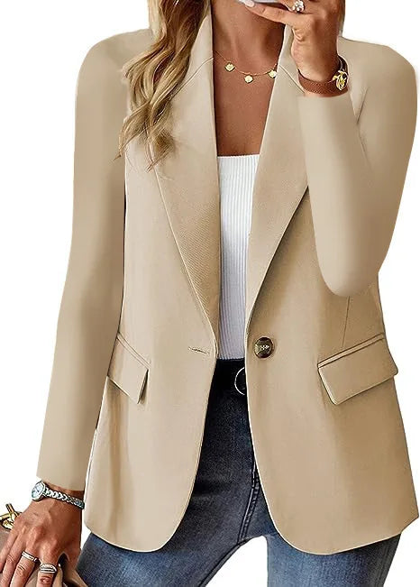 Women OL Blazer Spring Autumn Female One Button Long Sleeve.