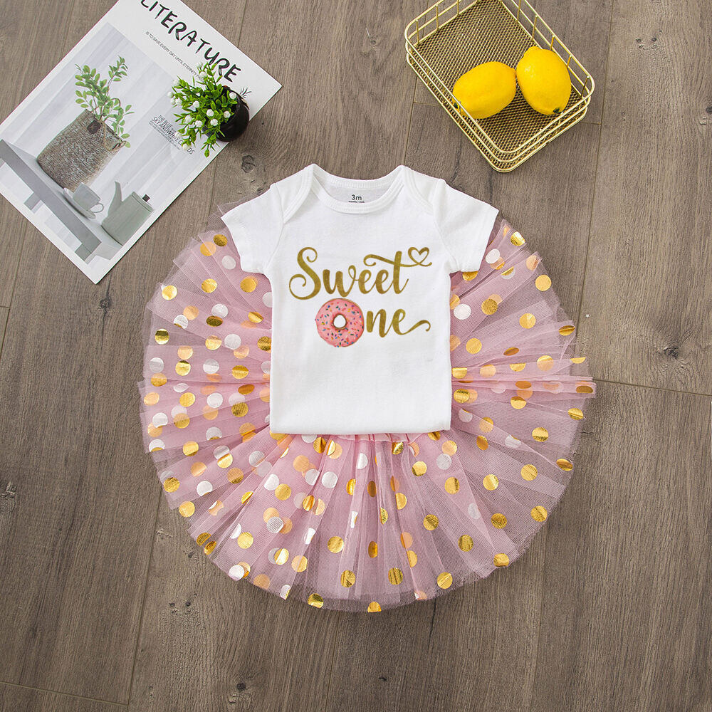 My 1st Birthday Baby Girl Birthday Cake Smash Outfit Toddler Girl First Birthday Romper Tutu Skirt One Year Old Gifts