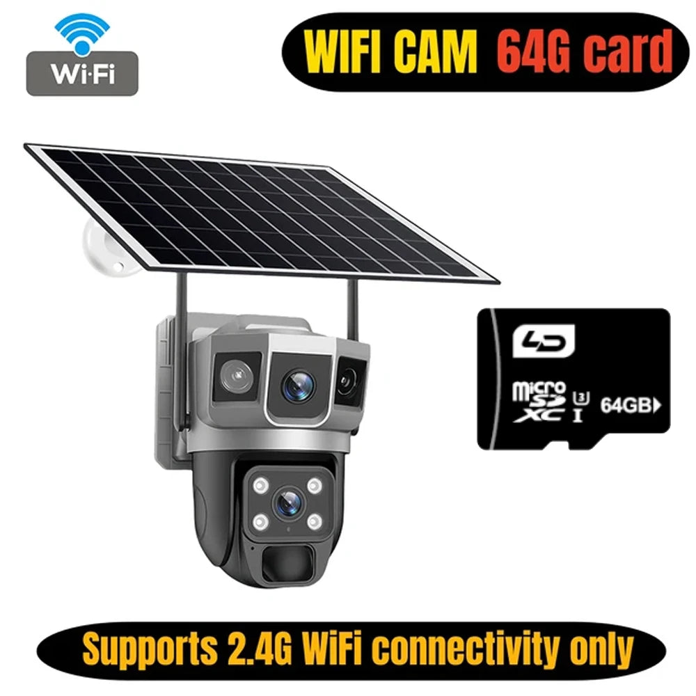 V380pro 12MP 6K WIFI Camera Solar PIR Human Detection Night Vision.