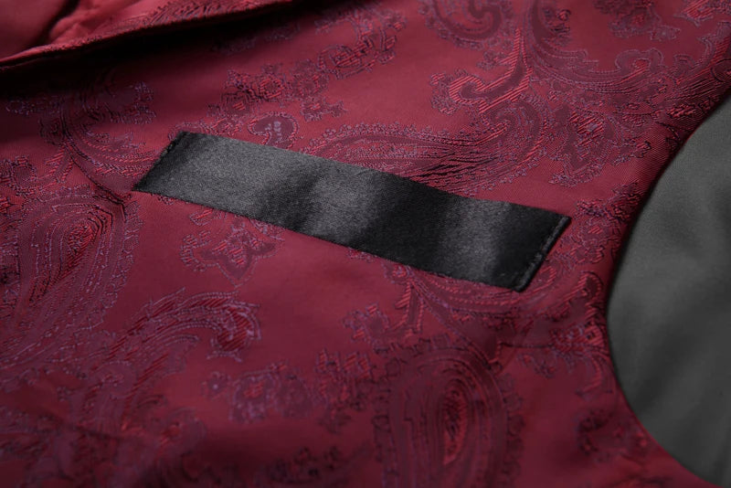 New High-end Suit Collar Jacquard White Vest for Men,