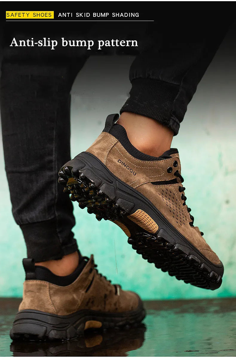 Work Safety Shoes Men Anti-smash Anti-puncture Work Sneakers Lightweight Breathable Protective Steel Toe Safety Boots