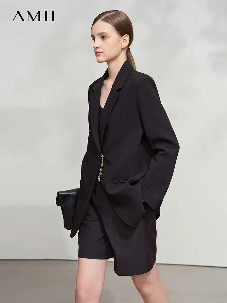 AMII Minimalist Blazer Women  Autumn New Office Lady .