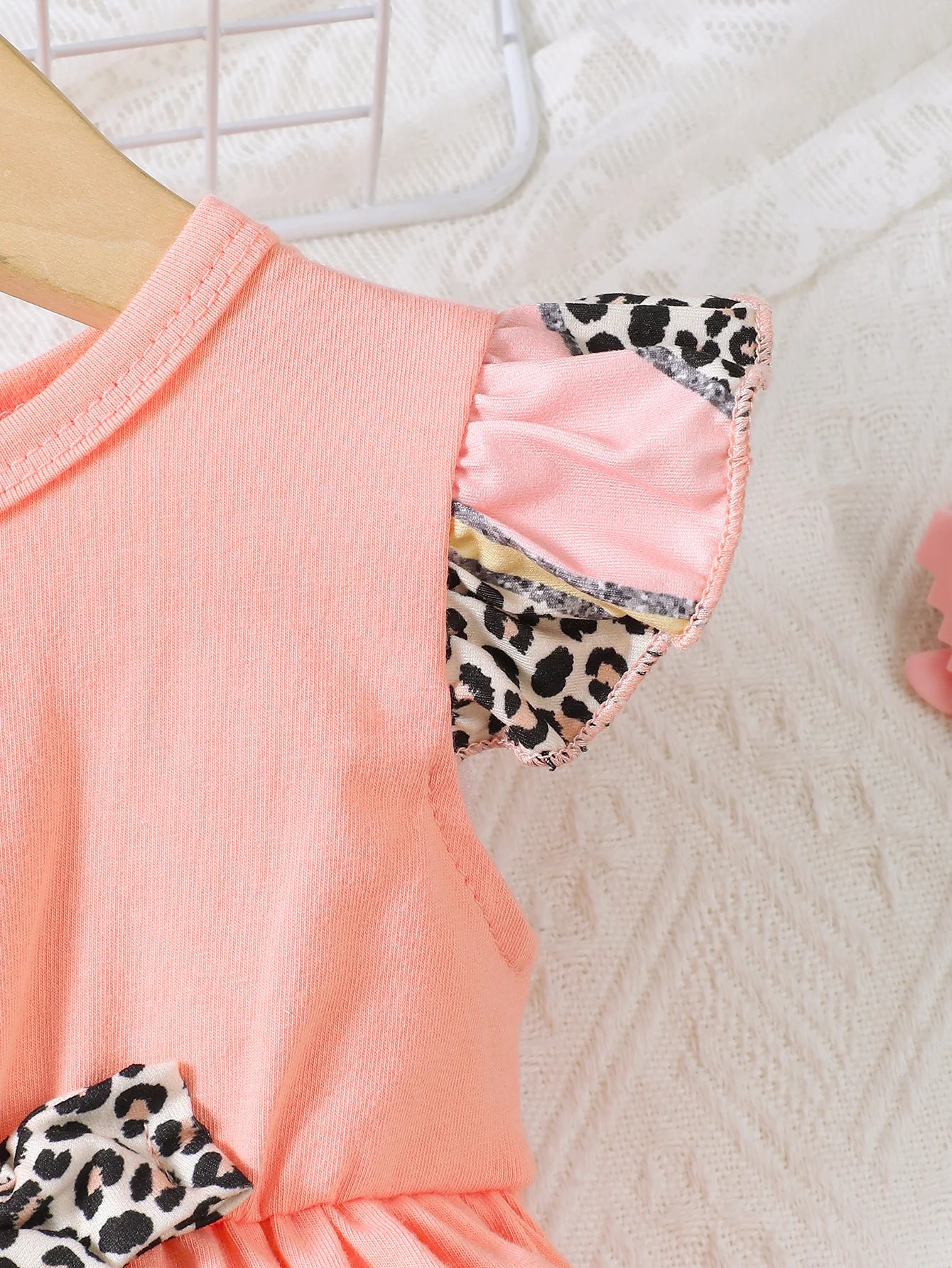 New Baby Girl Casual Round Neck Sleeveless Dress Printed Pants Two Piece Set.