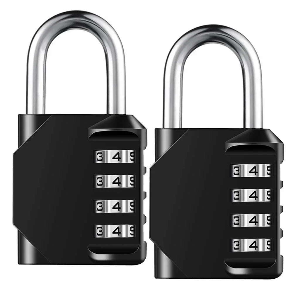 2pcs Combination Lock Resettable 4 Digit Padlock Combination Waterproof.