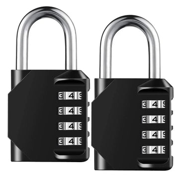 2pcs Combination Lock Resettable 4 Digit Padlock Combination Waterproof.