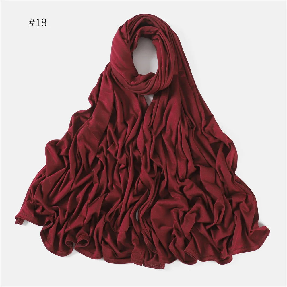 Modal Cotton Jersey Hijabs For Woman Long Muslim Scarf .