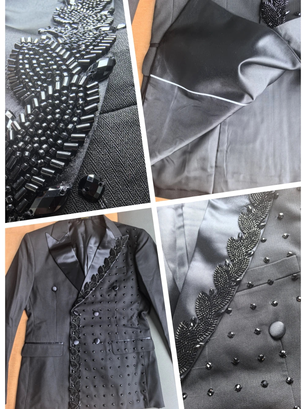 Textured Black Men's Suit Sophisticated Party .