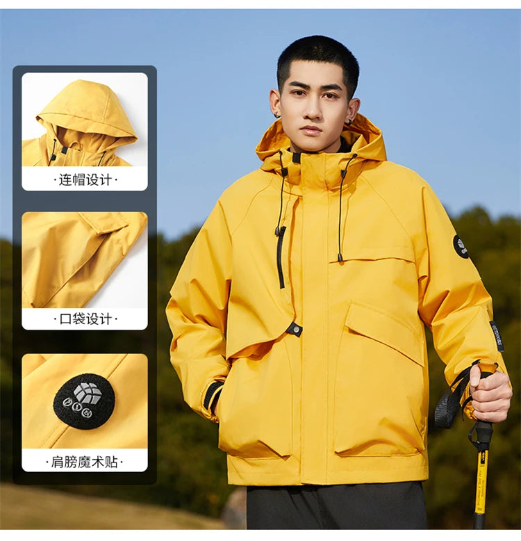 Men’s Hooded Outdoor Windbreaker Jacket Windproof Coats .