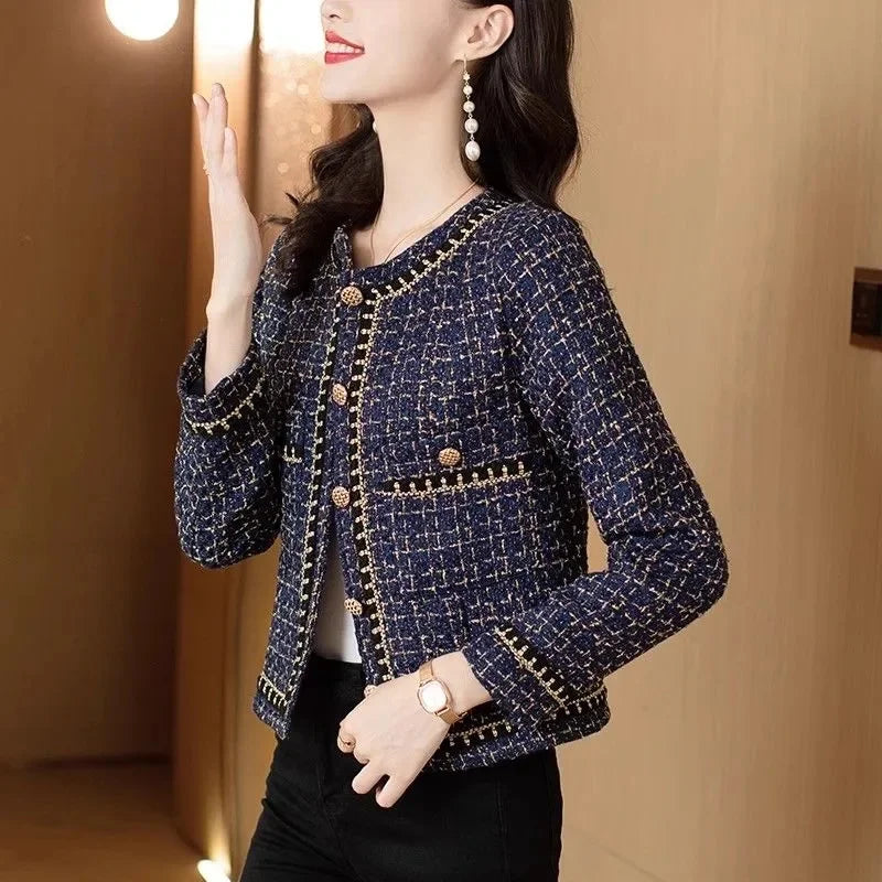 French Vintage Small Fragrance Tweed Jacket Coat Women's .