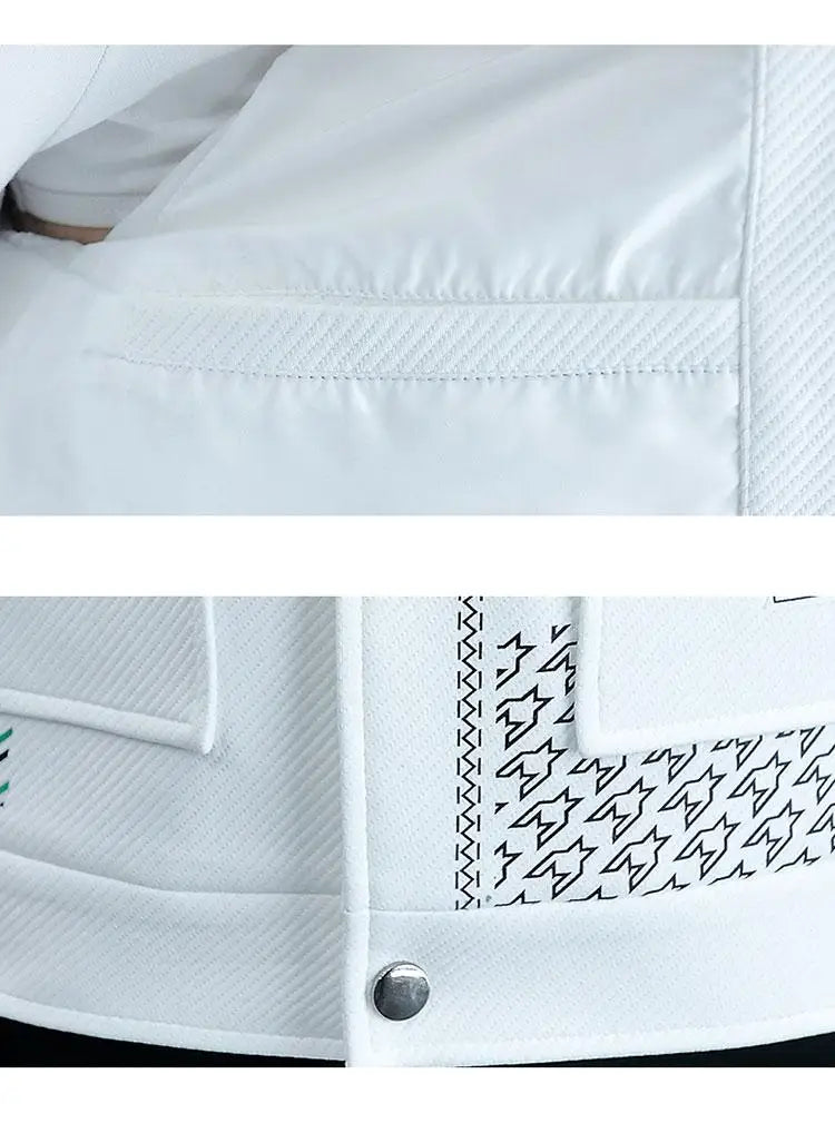 Brand Clothing Spring Autumn Men Coats Lapel Slim Print Jacket.