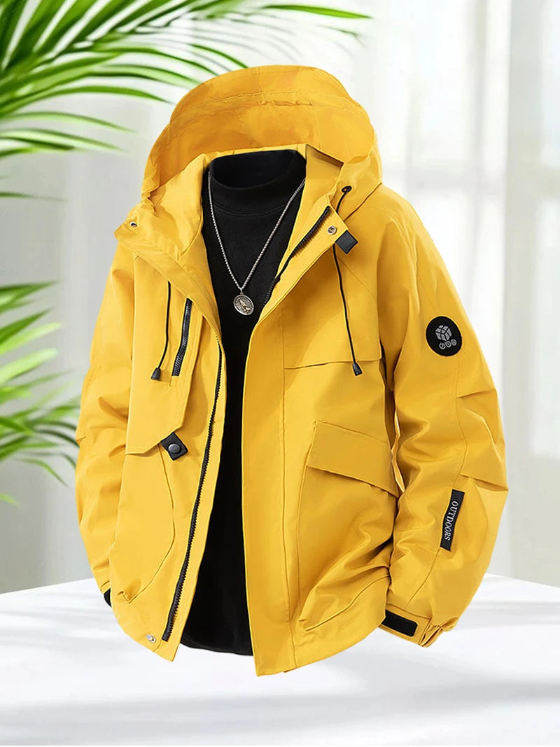 Men’s Hooded Outdoor Windbreaker Jacket Windproof Coats .