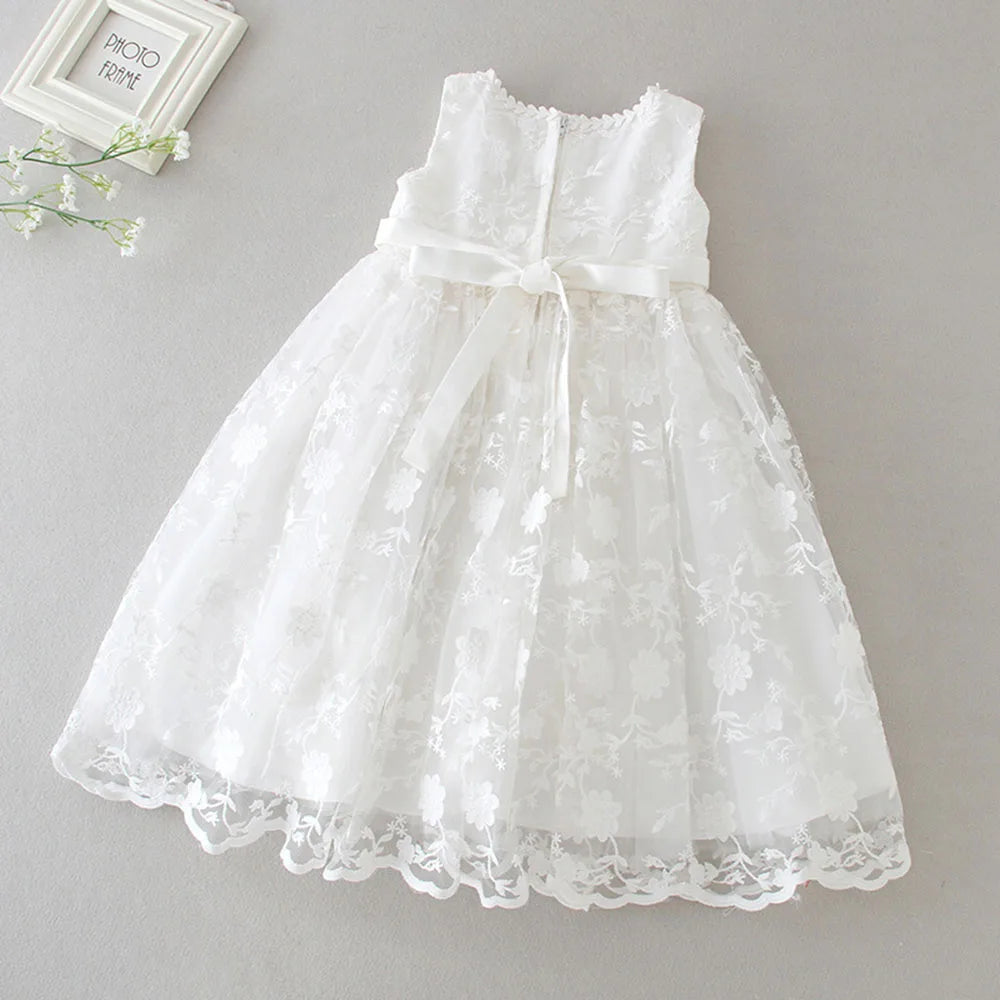 baby girl dresses embroidery pearl 1 year birthday dress wedding party christening baby girl clothes for 3-24 month