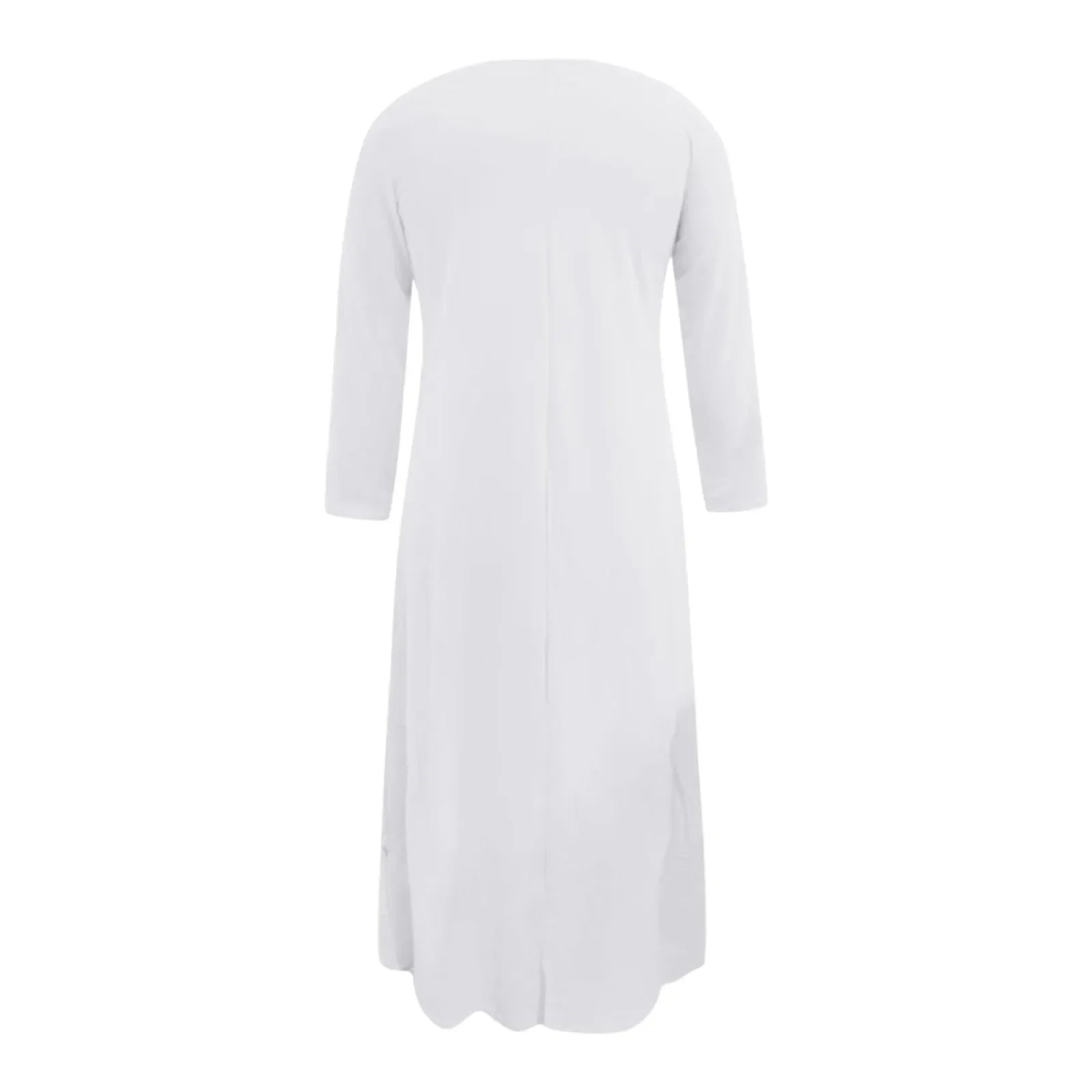 Women's Casual Solid Color Muslim Dress Long Sleeve Hollow Out Sequins Cardigan Loose Fit Long Skirt Islamic Dress