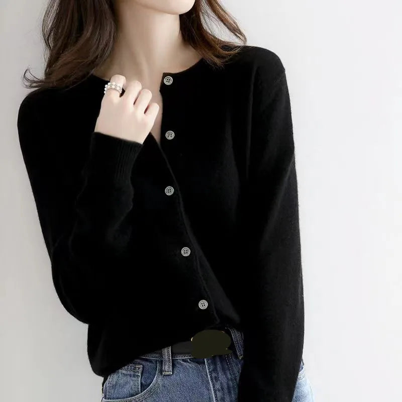 Korean Single Breasted Cardigans Sweater Women Autumn Winter .