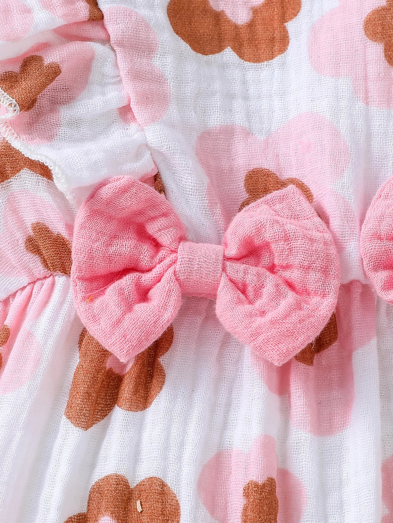 New Style Baby Girls Long Sleeve Print Flower With Bow O-18M