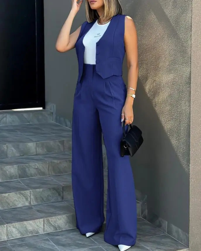 Women OL Blazer Pant Sets 2 Pieces Casual Slim .