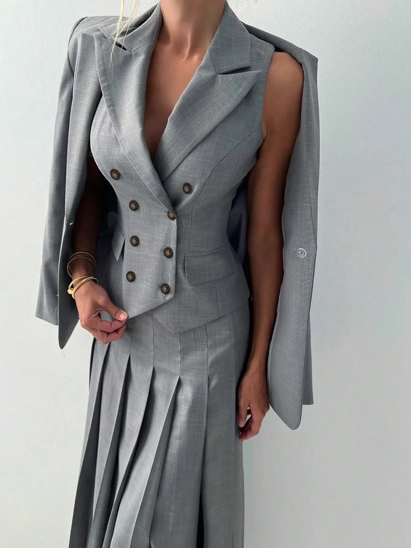 3pcs Women Elegant Work Casual Business Suit Set.