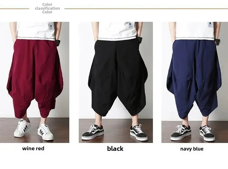 Casual Linen Pants For Men Chinese Style.