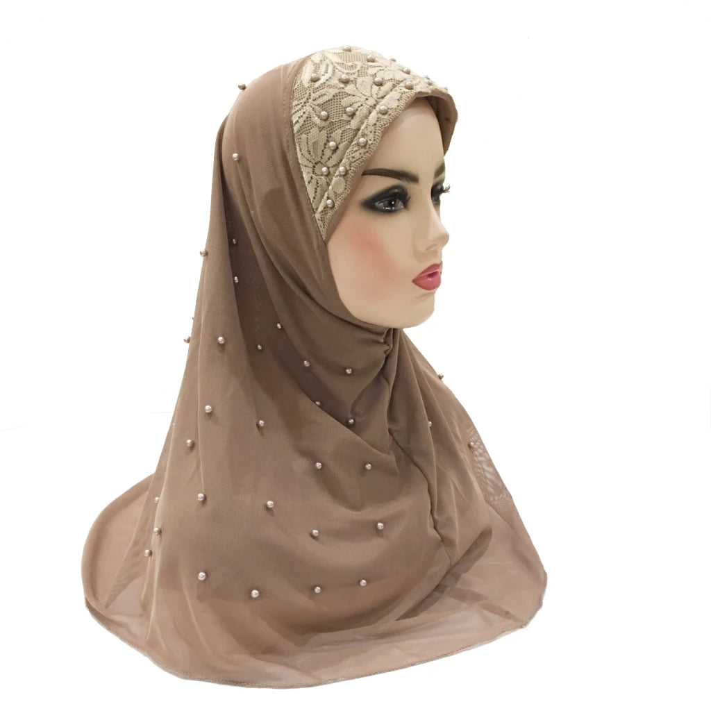big girls adults soft net two layers muslim scarf islamic hijab.