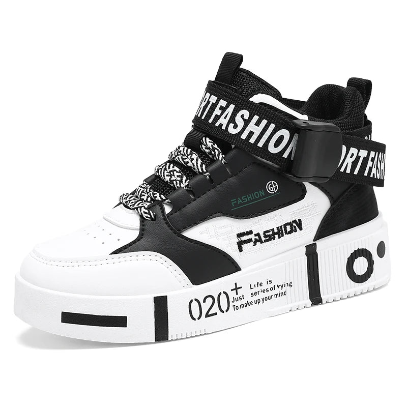 Kids Fashion Sports Shoes Boys High Top Board Shoes.
