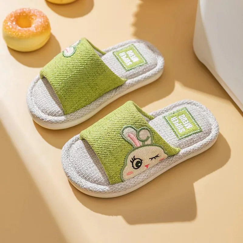 Kids Shoes Slippers Breathable Cotton Linen Boys Girls .