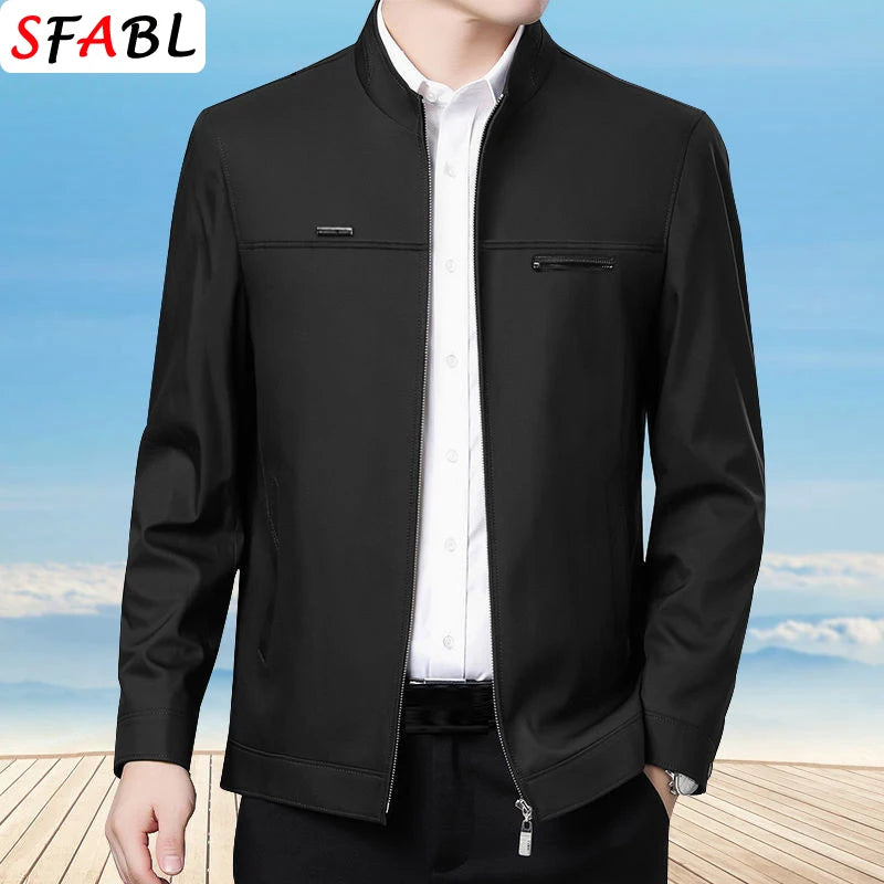 Spring Autumn Jacket Men Casual Solid Color Men's Jackets Slim Fit.