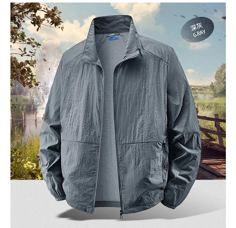 6XL 7XL 8XL Summer Jackets Men Windbreaker Coats .