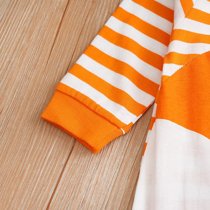 Boys And Girls Cute Cartoon Fox Printed Long Sleeve Baby Bodysuit.