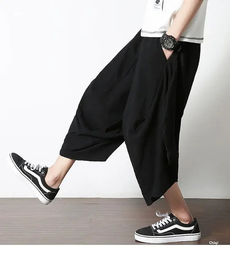 Casual Linen Pants For Men Chinese Style.