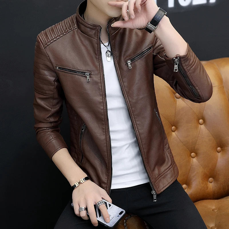 Half High Collar Jackets Solid Color Zipper Long Sleeve Cardigan .