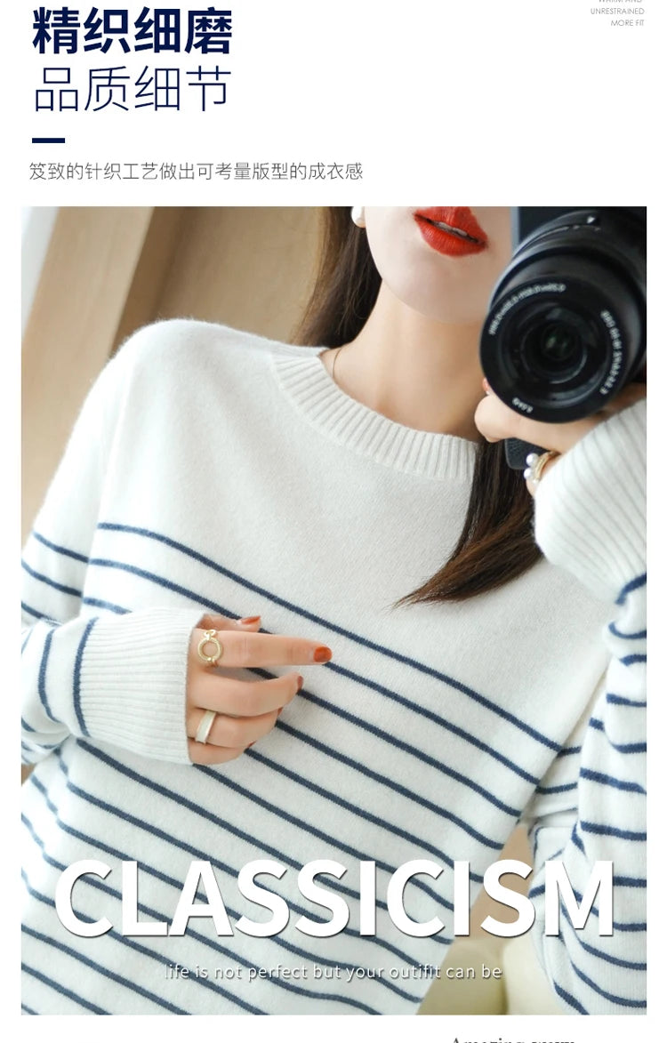 100% Cotton Knitted Sweater Women's Sweater .