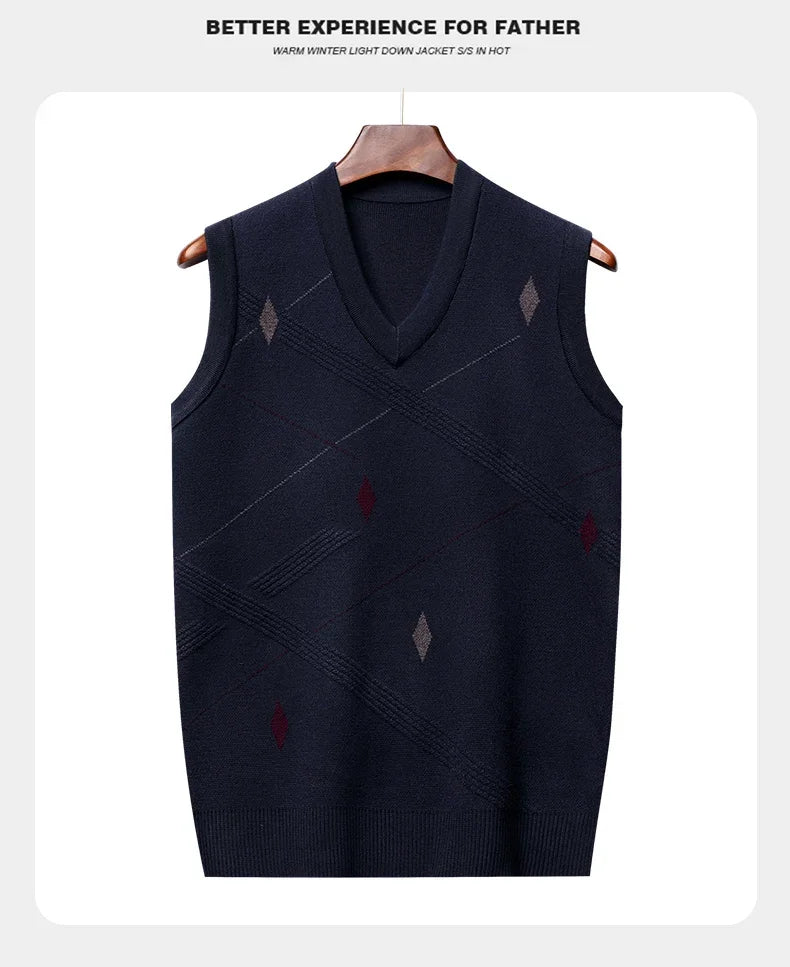 Men's Thickened Casual Sweater Tank Top Autumn and Winter Warm Men's Vest.
