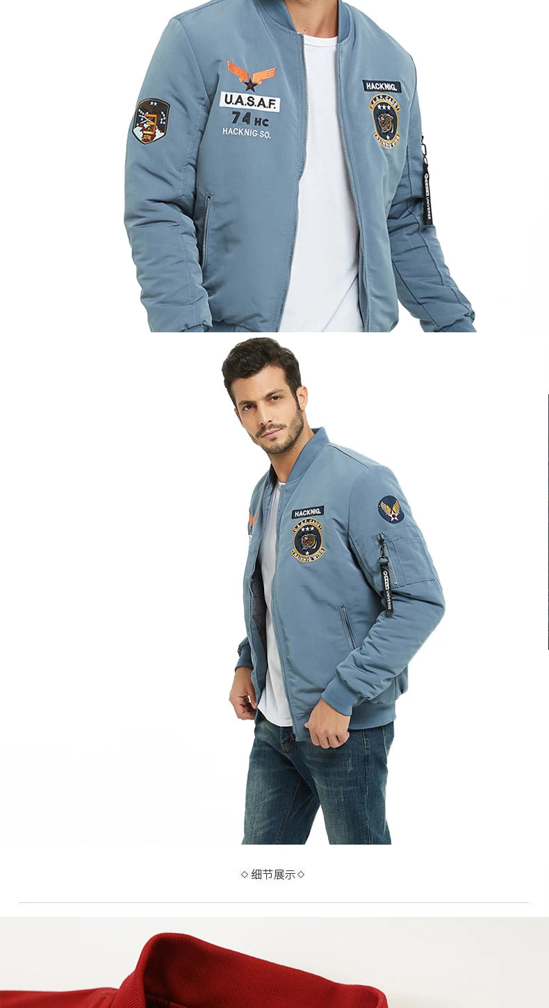 Men Military Pilot Reversible Jackets Men Autumn Bomber.