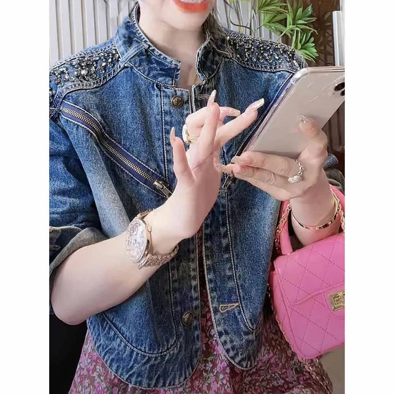 Women's Denim Jacket New Advanced Sense Unique Ladies.