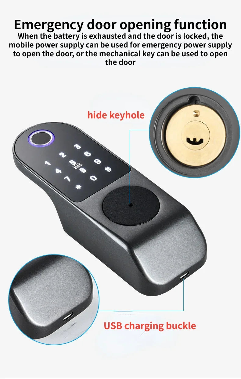 TUYA WIFI Smart Door Locks Fingerprint Lock Outdoor Waterproof Gate Locks .