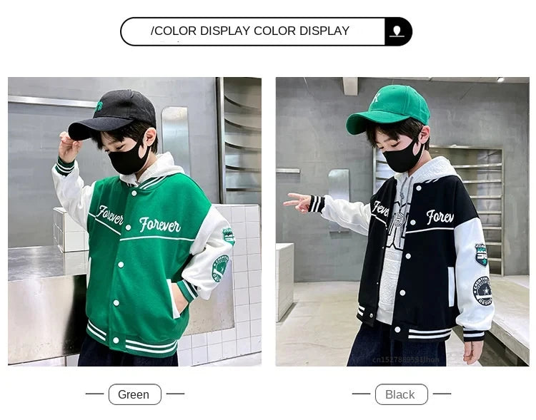 Fashion Spring Autumn Long Sleeve Outwear Teenager Kids.