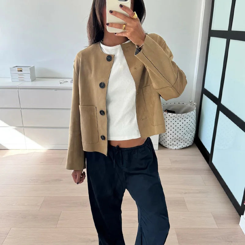 Fleece Jacket Outerwears Women Autumn Winter Long Sleeve,