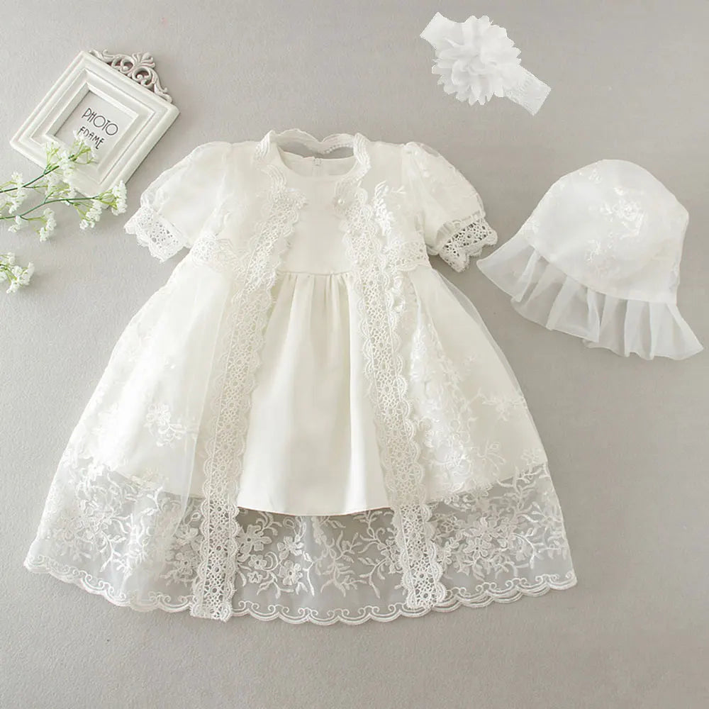 baby girl dresses embroidery pearl 1 year birthday dress wedding party christening baby girl clothes for 3-24 month