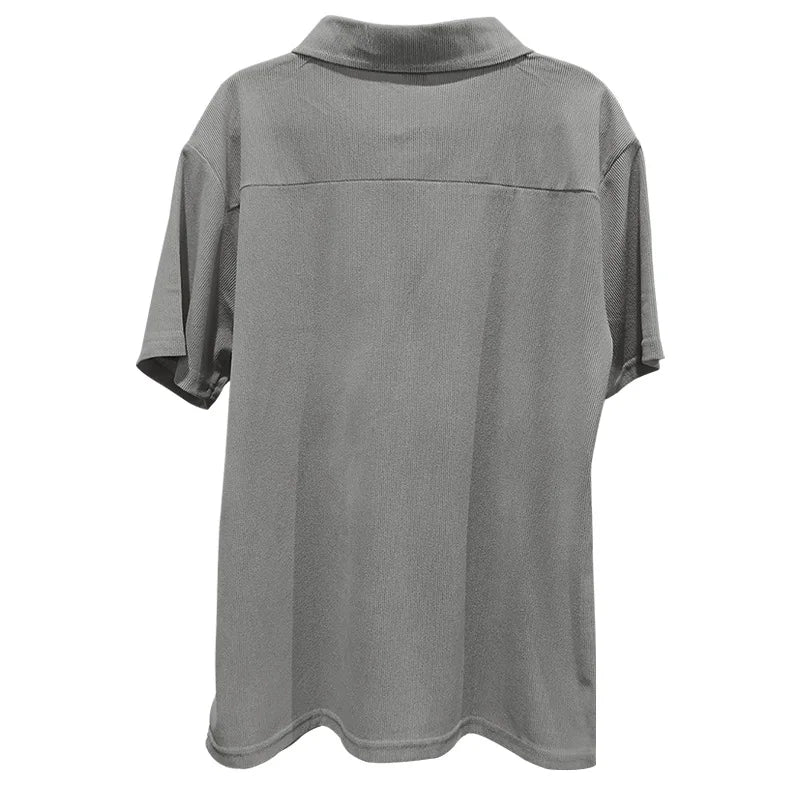 Casual Mens Corduroy Suits Short Sleeve Zipper Polo Shirts And Pants Mens Two Piece Sets Streetwear 2024 Summer Fashion Outfits