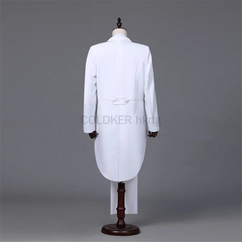 Men's Tuxedo Costume Vintage Formal Tailcoat Slim Fits.
